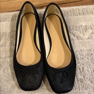 J. Crew Black Square-Toe Flats